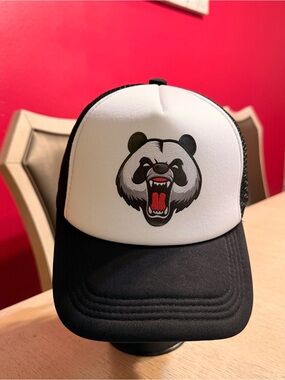Black and White Panda Graphic Trucker Hat